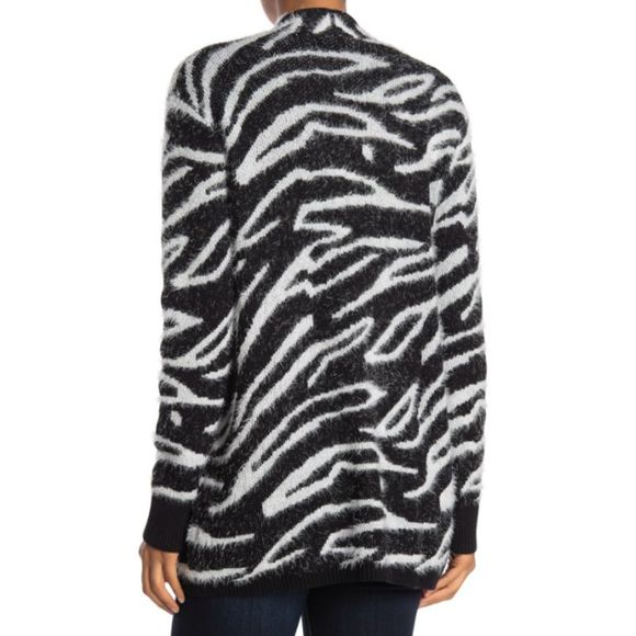 New SUSINA Zebra Black and White Cardigan Small - Picture 2 of 6